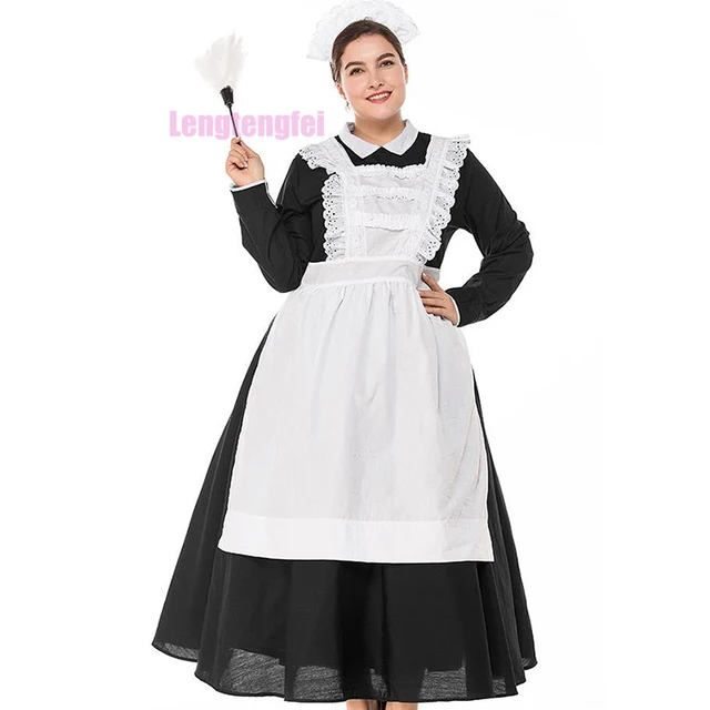 Hot Sale Uniform Womens Sexy Black/White Castle Maid Adult Traditional