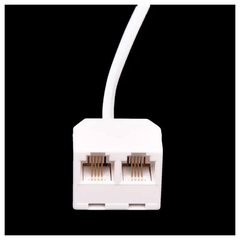 2pcs 6P4C RJ11 Dual Female to Male Telephone Cable Splitter Adapter #8 2pcs 6P4C RJ11 Dual Female to Male Telephone Cable Splitter Adapter #8