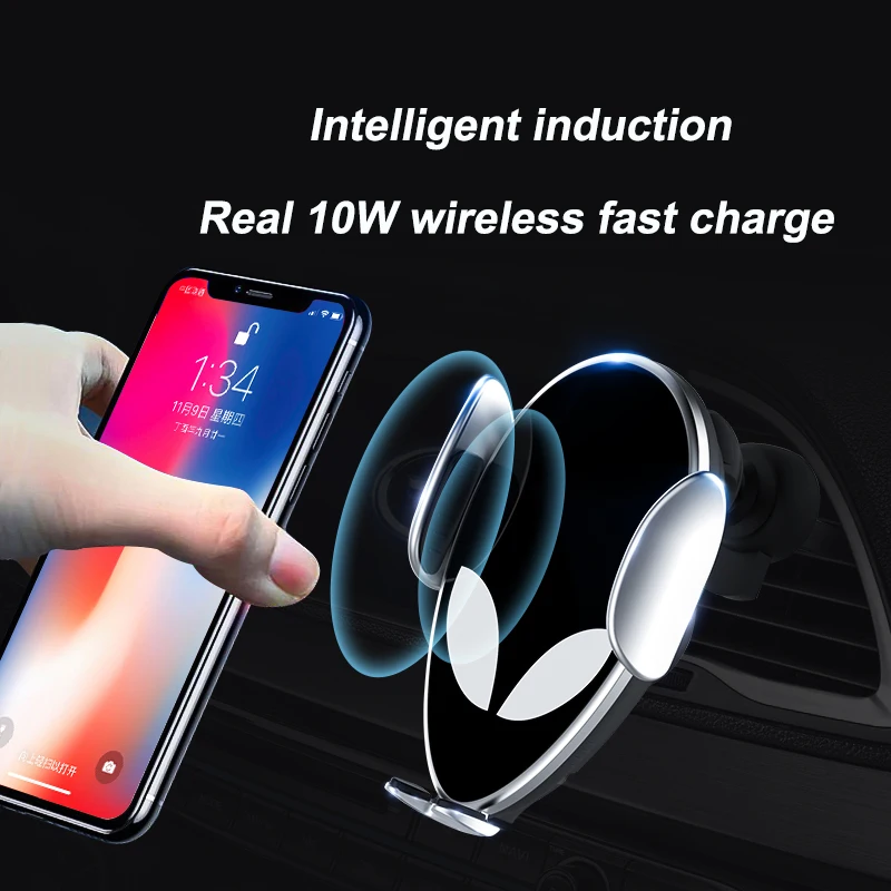10 Вт Qi автомобильное беспроводное зарядное устройство для Xiao mi X 2S mi 9 iPhone X samsung S9 быстрая Беспроводная зарядка Автомобильный Автоматический зажимной держатель телефона