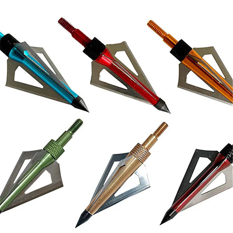 12pcs 100 Grain Hunting arrow heads arrows use compound bow Crossbow