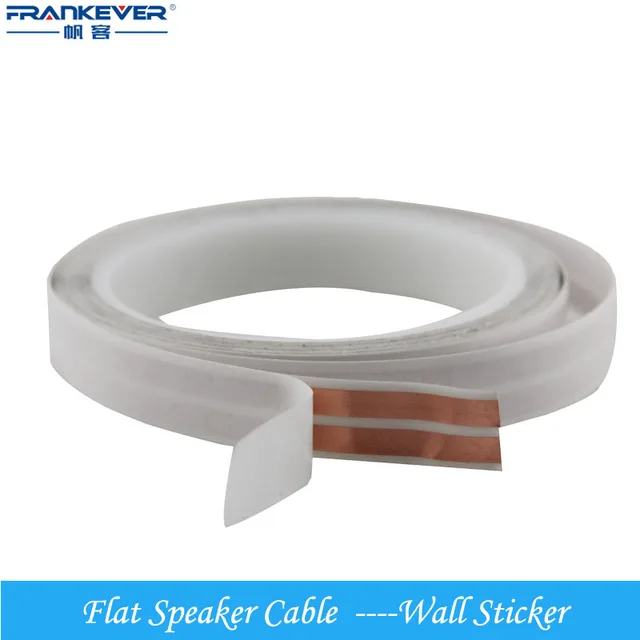 30m/lot Adhesive on wall Flat Speaker Cable Double Layers Shielded High