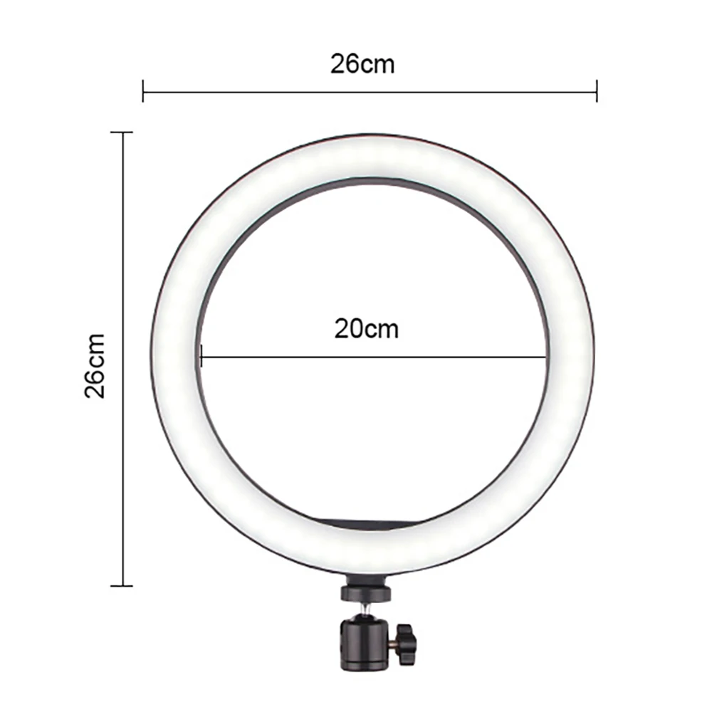 Powstro selfiсветодиодный LED кольцо света с мини штатив Стенд держатель телефона для смартфонов фотографии макияж - Цвет: 02 Ring Light
