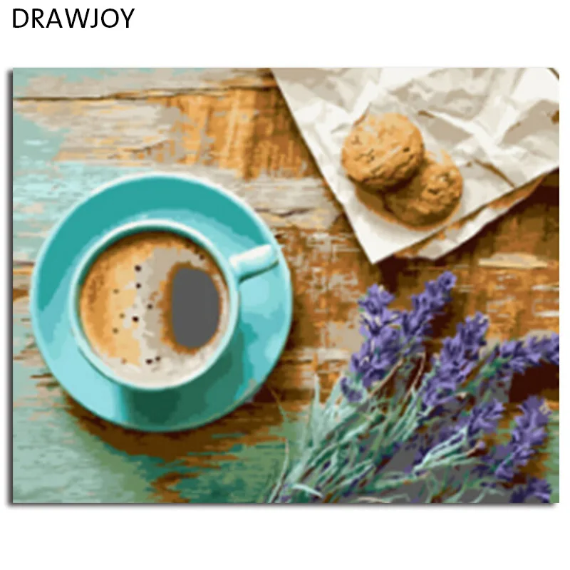 DRAWJOY картина в рамке DIY живопись по номерам картина маслом кофе живопись и каллиграфический домашний декор 40*50 см GX21514