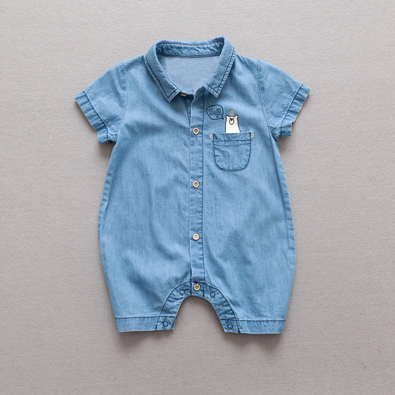 

YiErYing Fashion Baby Clothes Boys Girl Jumpsuits Short Sleeve Cotton Cartoon Bear Cute Baby Clothing Baby Romper Outfits suits