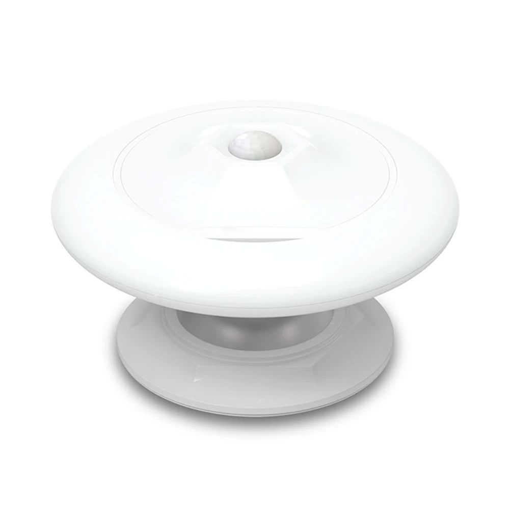 Motion Sensor Night Light Rotating LED UFO Shape Lamp with USB Battery Powered Wardrobe Nightlight LB88