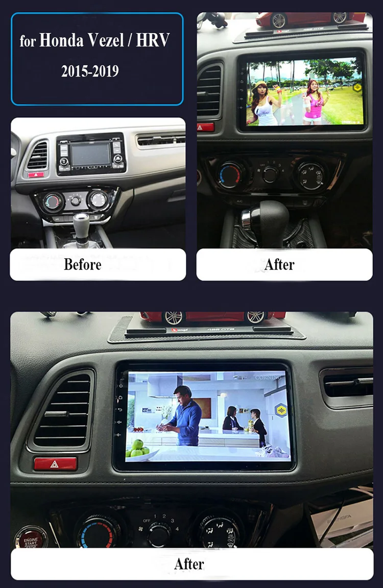 Sale Radio 2 din android for Honda Vezel HR-V HRV 2014 2015 2016 2017 autoradio 4 Core rear view camera input 2g 32 flash android car 2