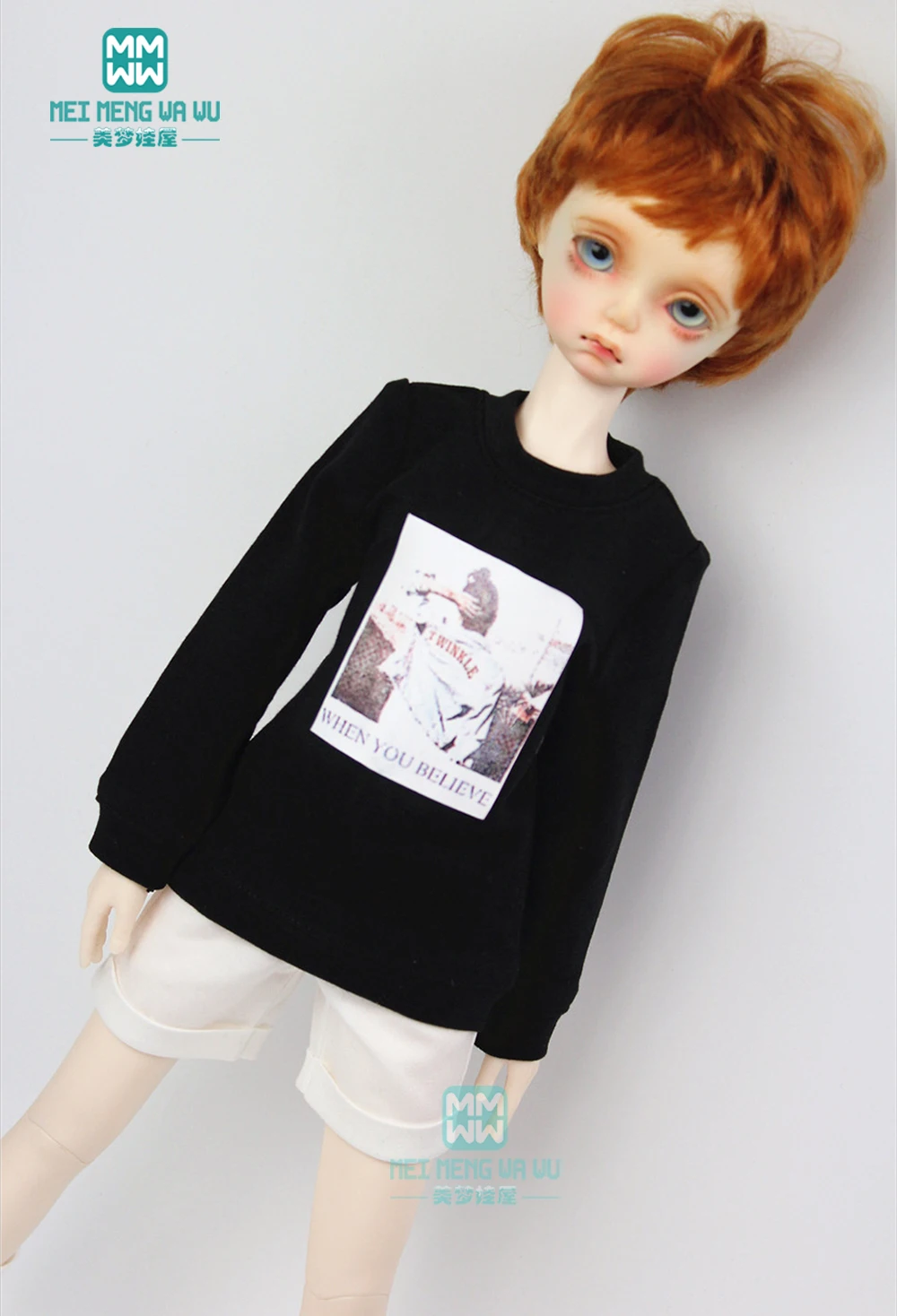 

Clothes for doll fit 43cm 1/4 BJD MSD doll fashion trend sweatshirts, sports shorts