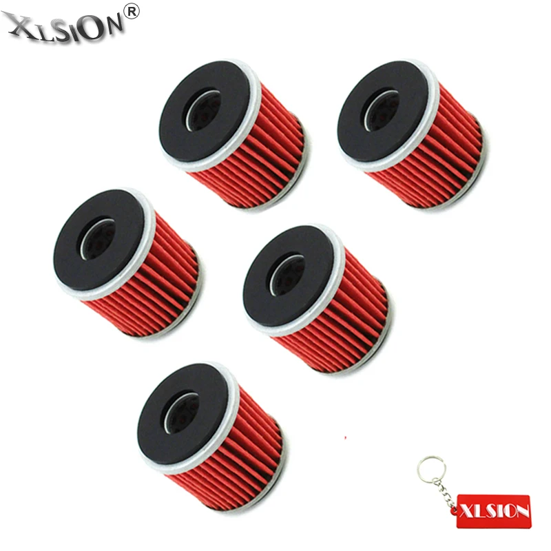 XLSION 5Pcs Oil Filters For Yamaha ATV Dirt Bike 5D3 13440 09 YP125R