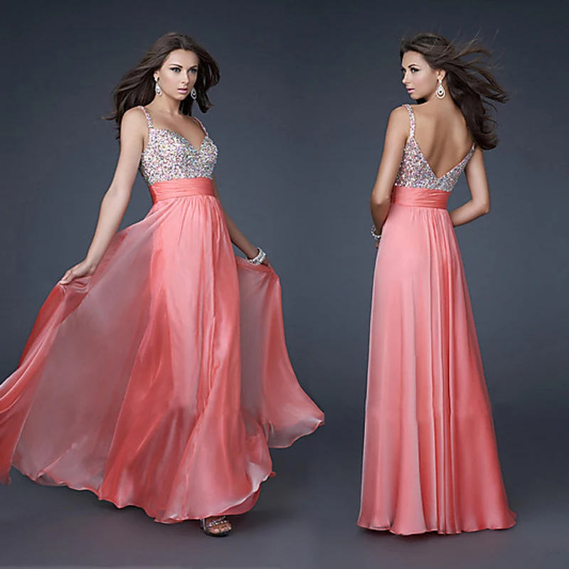 Free shipping Spaghetti Straps Pink Blue Water Melon Chiffon Cheap