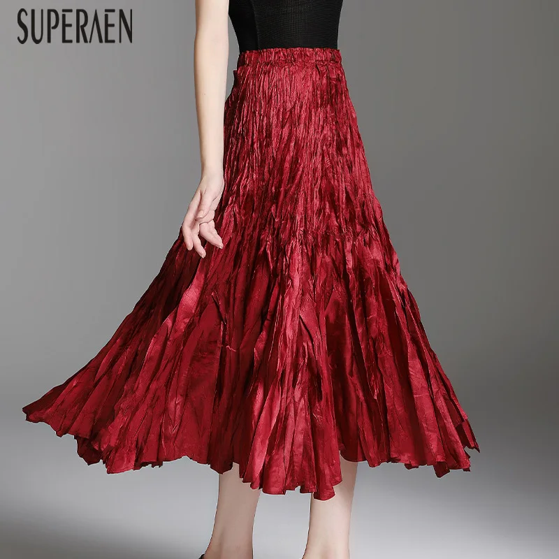 Falda Elástico Mujer Casuales La De Cintura Blue Faldas Europa red Superaen grey Nueva Sólido Mujeres black Moda green Primavera Color Salvaje 2019 Las qw0xSOtvP