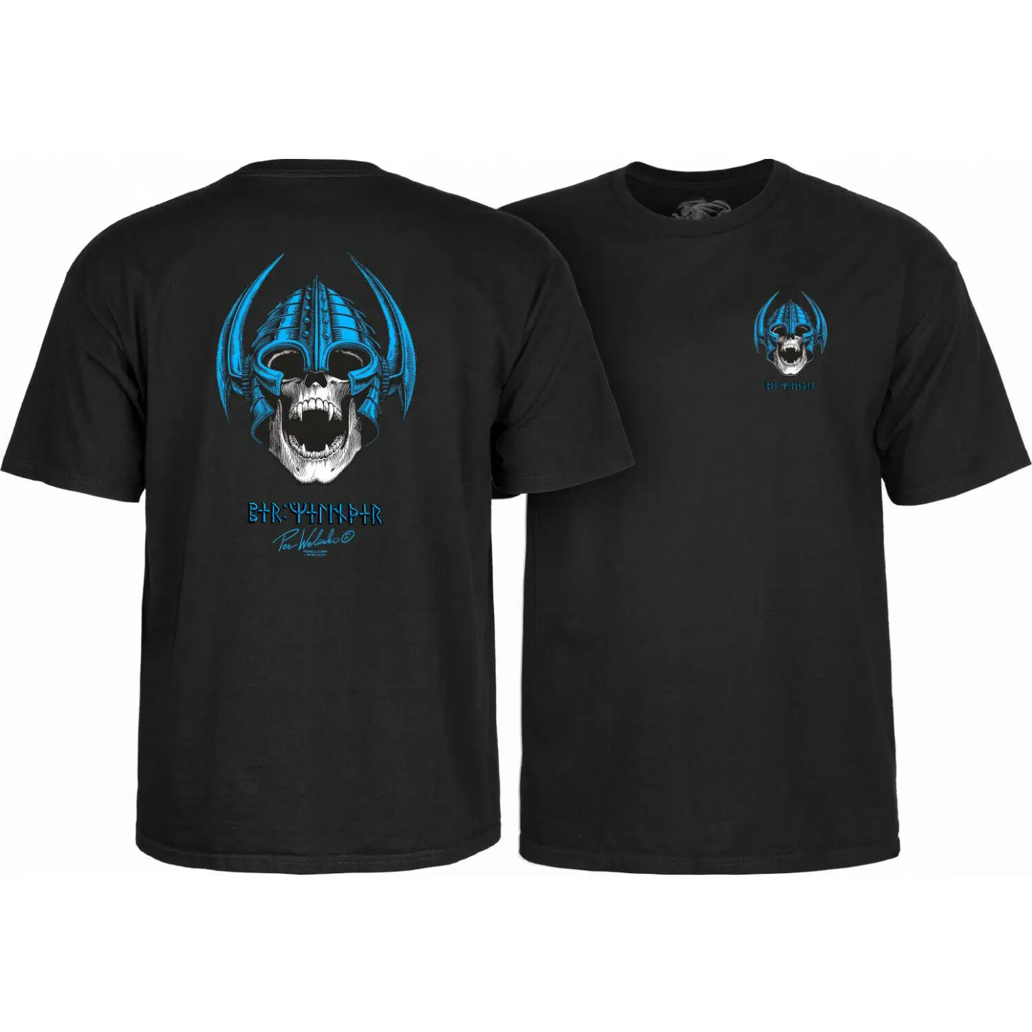 

Powell Peralta Skateboard Shirt Welinder Nordic Skull Black Newest 2019 Fashion Stranger Things T Shirt Men