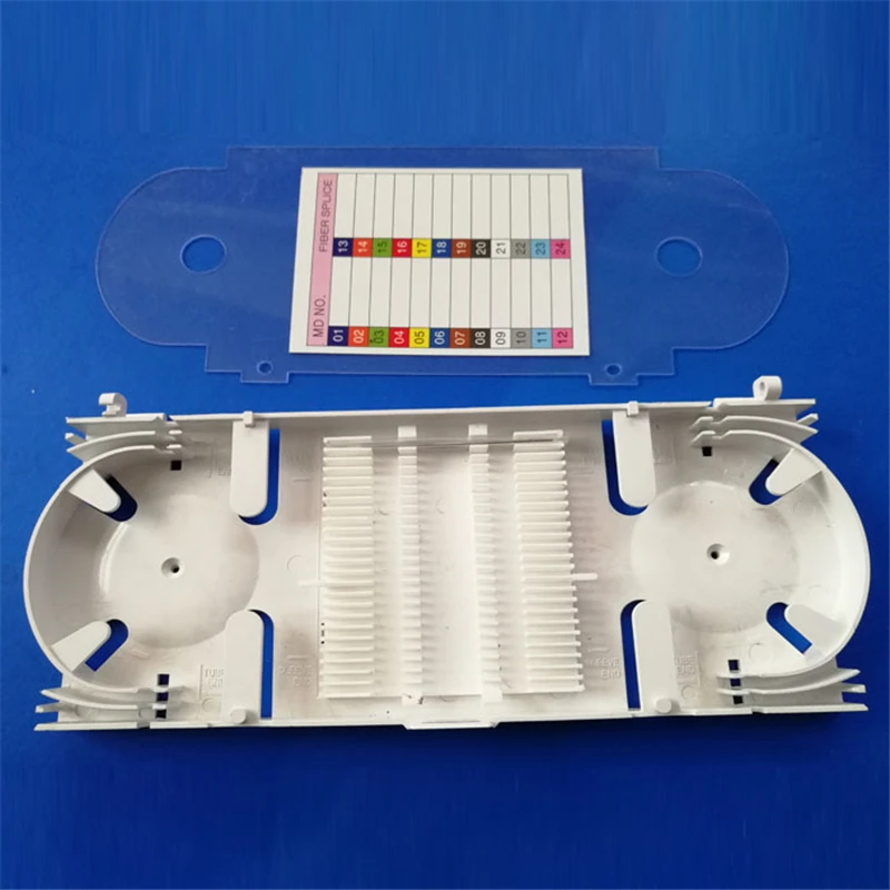 

24 cores fiber splice tray high quality ftth cassette splice tray 24 port ftth Flexible Cable Plastic Splicing tray ELINK 10pcs