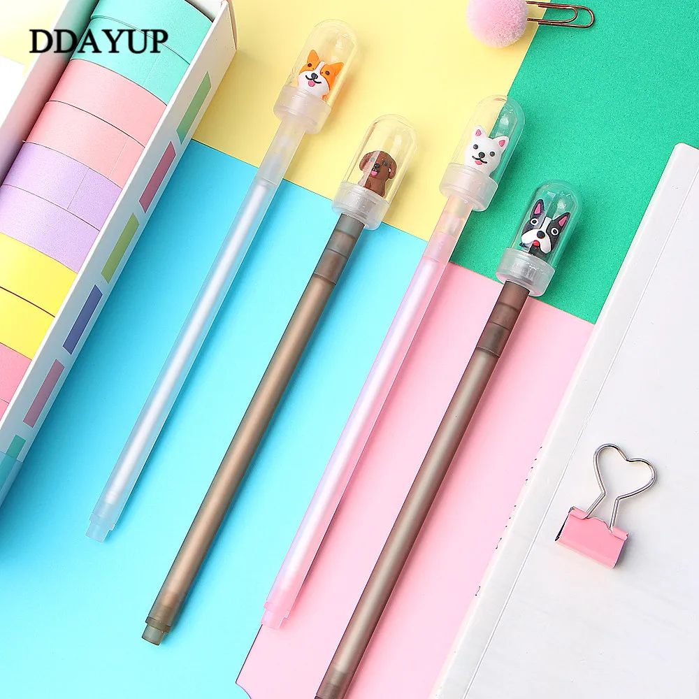 

2Piece Cute Kawaii Dog Gel Pen Rollerball Pen School Office Supply Kids Student Gift Stationery