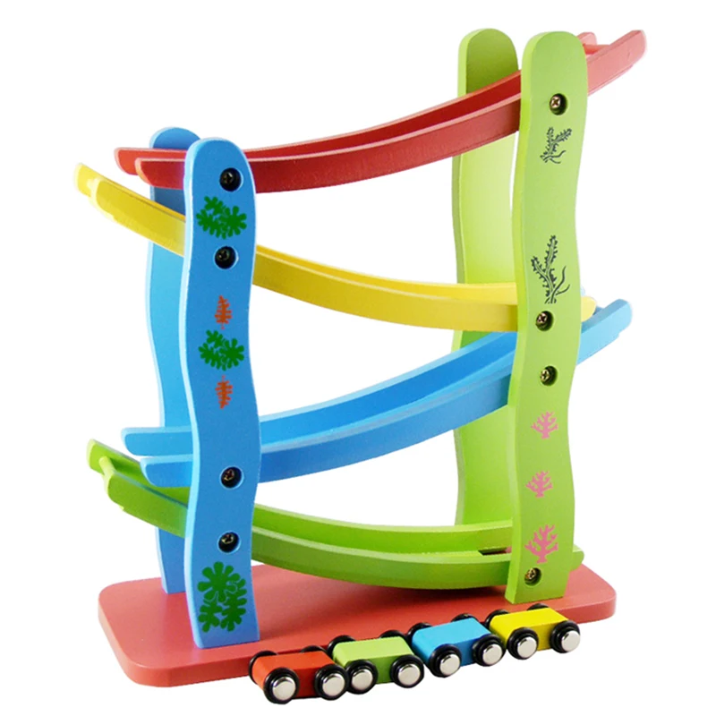 Wood Car Toy Early Childhood Puzzle Model Wooden Orbital Glide Cars