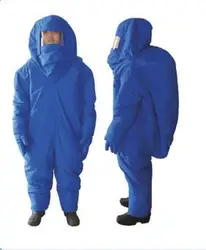 Темно-синий новый анти-низкой температуре жидкого азота защитная одежда включают Прихватки для мангала и Обувь