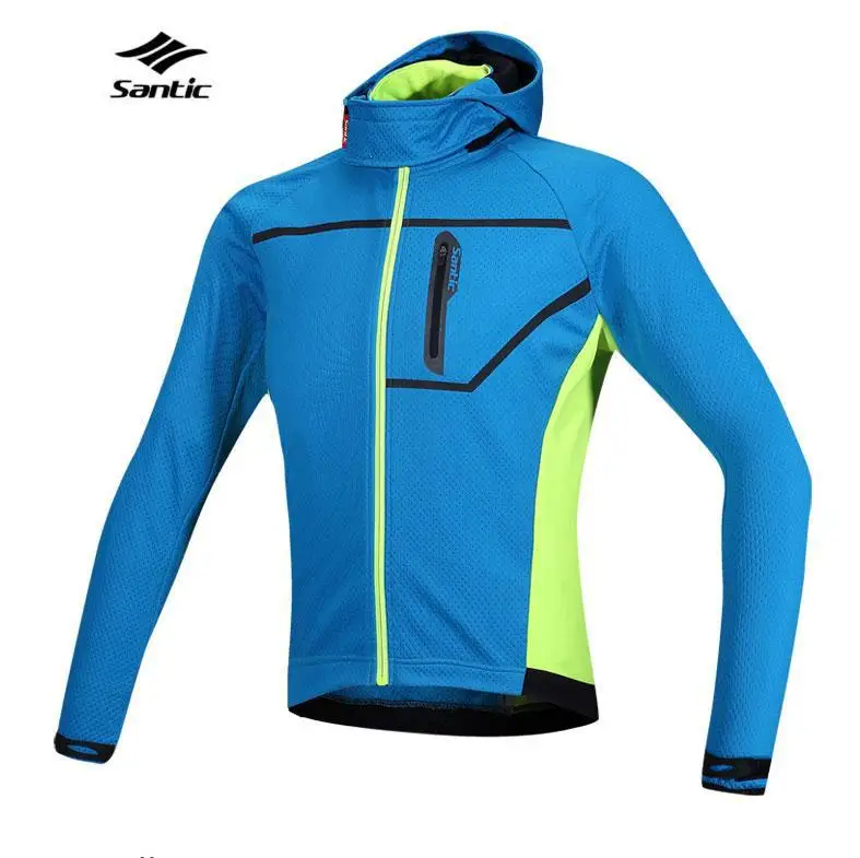 2015 Santic Thermal Hooded Cycling Jacket Composite Carbon Fiber W/ PU