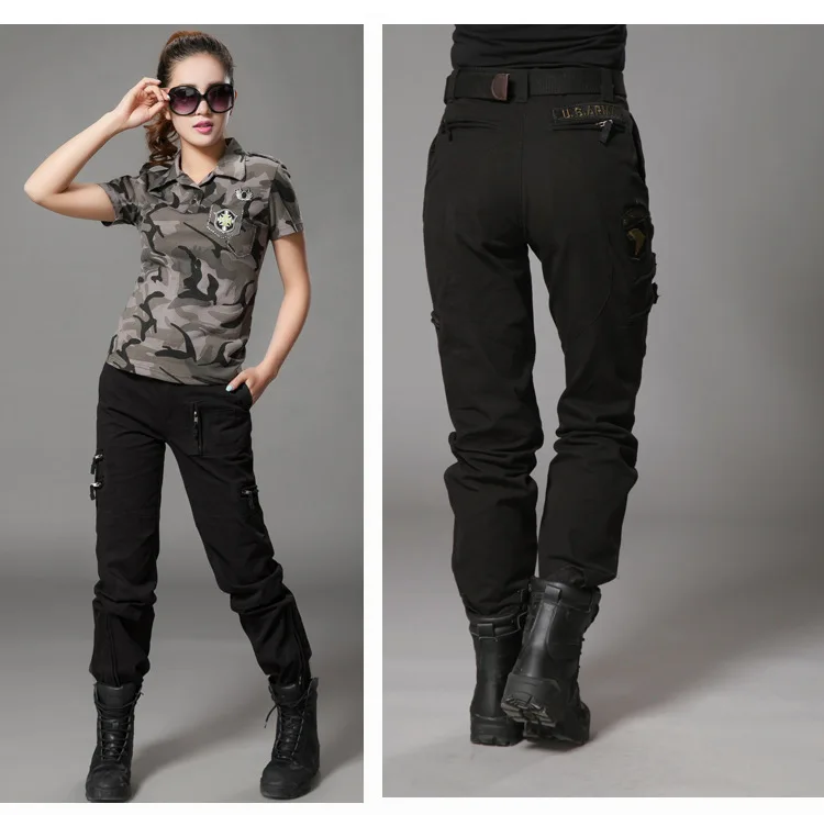 Новинка 101, женские брюки-карго, военная одежда, тактические брюки, много карманов, хлопковые брюки