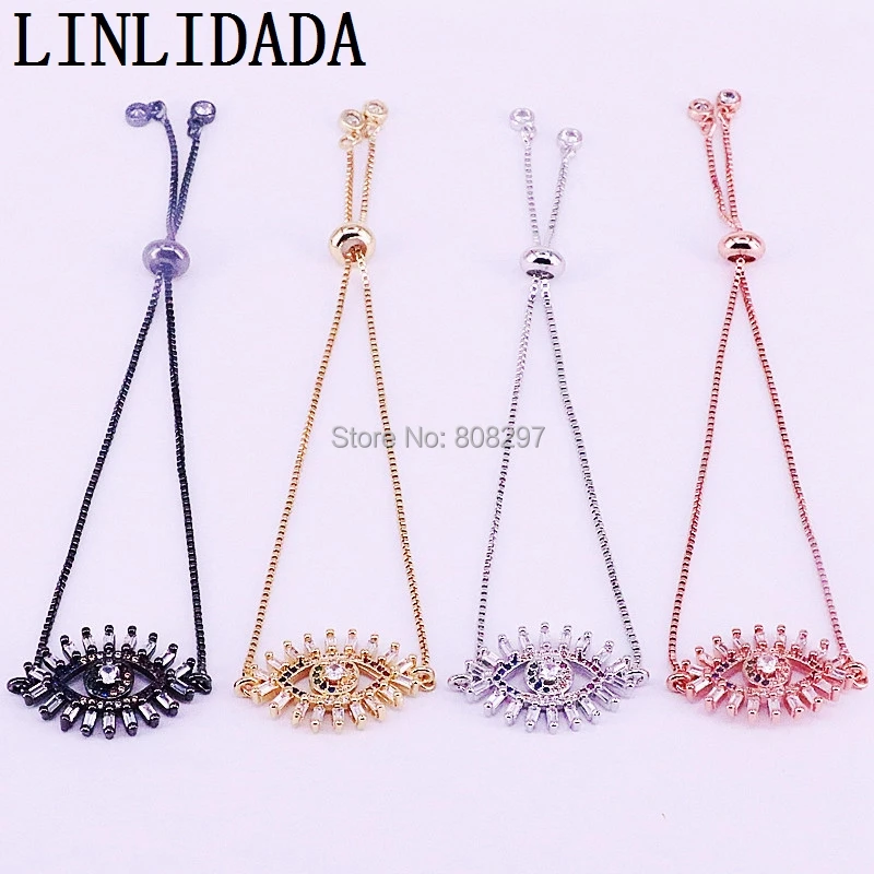 Pulseira para Mulheres Charme da Moda Pcs de Alta Qualidade Micro Pave Brilhante Cubic Zircon cz Eye Connector & Homens Presentes 8