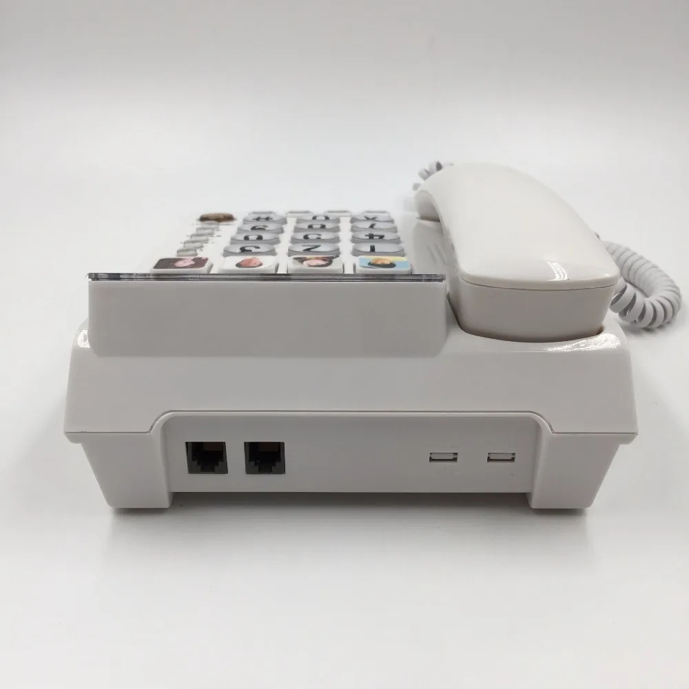 FSK/DTMF هوية المتصل Handfree كوردر Telephone Fixe الهاتف الأرضى بدون بطارية ل مكتب المنزل Telefono Fijo للمسنين أبيض