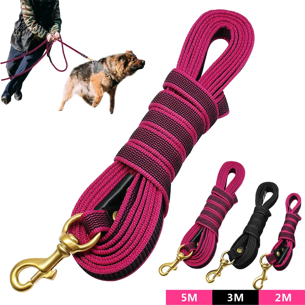 

Long Dog Tracking Leash Non-Slip Nylon Training Leads Walking Leads 2m 3m 5m For Medium Large Dogs Heavy Duty