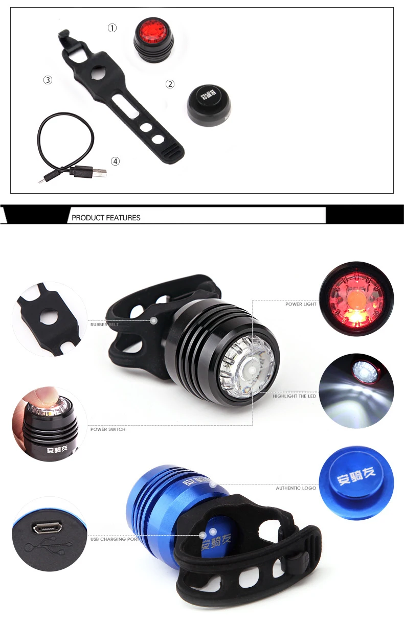 Sale Cycling Safety Warning Lamp 6-20 Hours Runtime MTB Road Bike Rear Head Light Cycle Lighting Figment USB Charge Red White Color 5 Sale Cycling Safety Warning Lamp 6-20 Hours Runtime MTB Road Bike Rear Head Light Cycle Lighting Figment USB Charge Red White Color 5