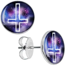 Серьги-гвоздики оптом из нержавеющей стали Galaxy обратный крест серьги-шпильки Унисекс 8 мм 10 мм AW5028