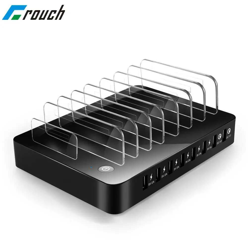 

Quick Charge 3.0 Universal 8-Ports Desktop Charging Station Smart USB Charger Watt Multi USB Charging Station for Xiaomi