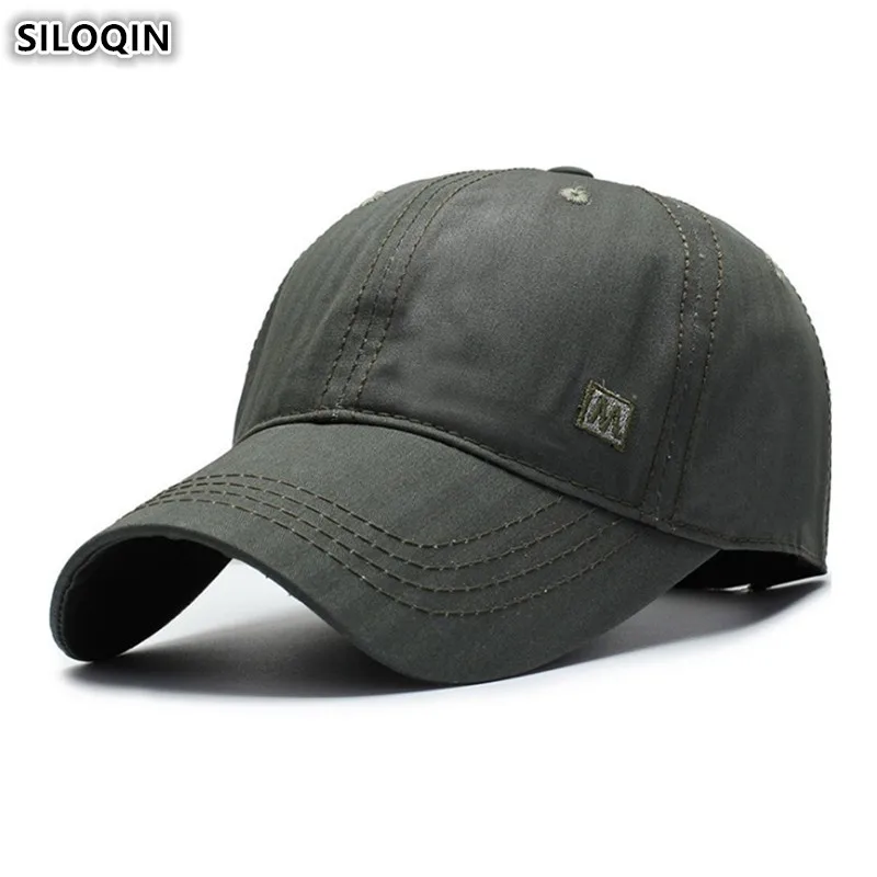 

SILOQIN Men's Letter Embroidery Cotton Baseball Cap Adjustable Size Dad's Hat Young Male Bone Fashion Sports Caps Snapback Cap