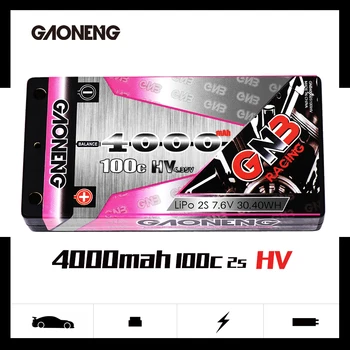 

Gaoneng GNB 4000mAh 2S 7.6V 100C/200C Hardcase SHORTY HV LiPo Battery 4.0mm for RC HPI HSP 1/8 1/10 Buggy RC Car Axial Scx10