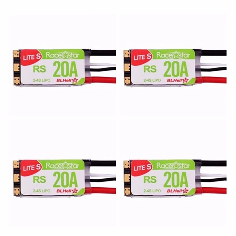 

4PCS Racerstar RS20A Lites 20A Blheli_S 16.5 BB2 2-4S Brushless Motor Support Dshot600 for FPV Racer Quadcopter RC Drone DIY Toy