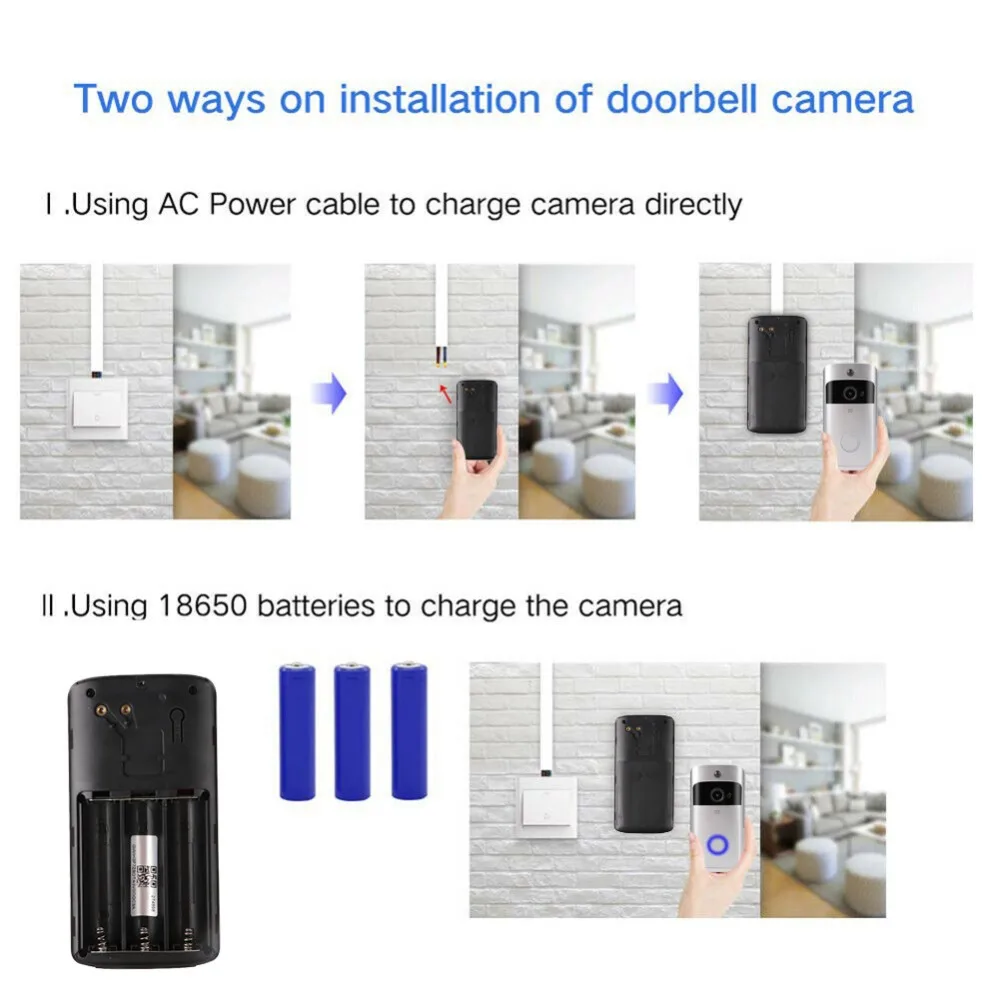 Wifi дверной звонок умный IP видеосвязь ночного видения видео дверной звонок, камера для квартиры ИК-сигнализация беспроводная камера