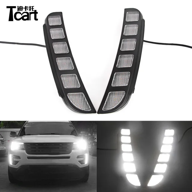 Tcart Led Daytime Running Lights For Ford Explorer 2016 2018 Tcart Led Daytime Running Lights For Ford Explorer 2016 2018 Waterproof Abs Cover Car
