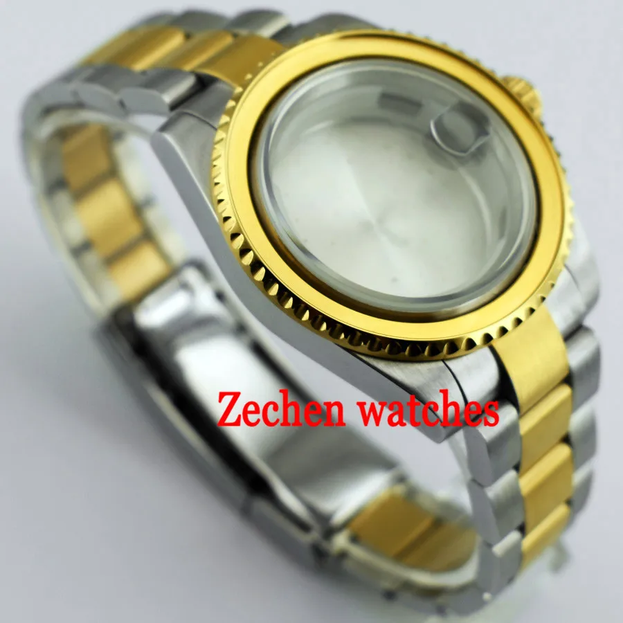 40mm Gold Wrist Watch Case Fit parnis mens watch ETA2836,Migzhu DG2813/3804,Miyota 8205/8215/821A 40mm Gold Wrist Watch Case Fit parnis mens watch ETA2836,Migzhu DG2813/3804,Miyota 8205/8215/821A