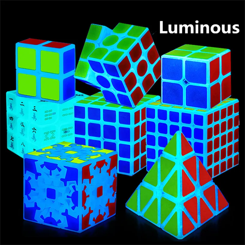 8 шт. набор/тяжёлый кубар-Рубик на скорость 2x2x2 3x3x3 4x4x4 5x5x5 пластиковый светящийся Megaminx magico Cubo скоростной выпуклая Пирамидка куб