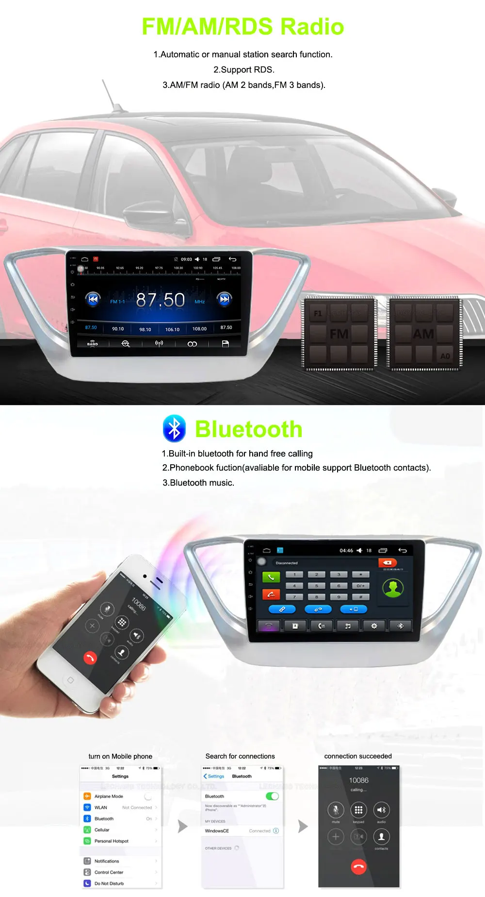 Excellent Funrover 9" 2 din Car DVD multimedia gps radio tape recoder Player For Hyundai solaris verna accent 2017-18 Navigation WIFI  rds 7
