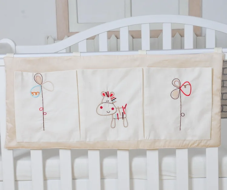 Детская кровать висит сумка для хранения хлопка новорожденных кроватки Организатор игрушка пеленки карман для кроватки Постельное белье