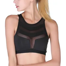 font b Fitness b font Bra Breathable Sport bra Mesh Push Up Bralette Crop Top