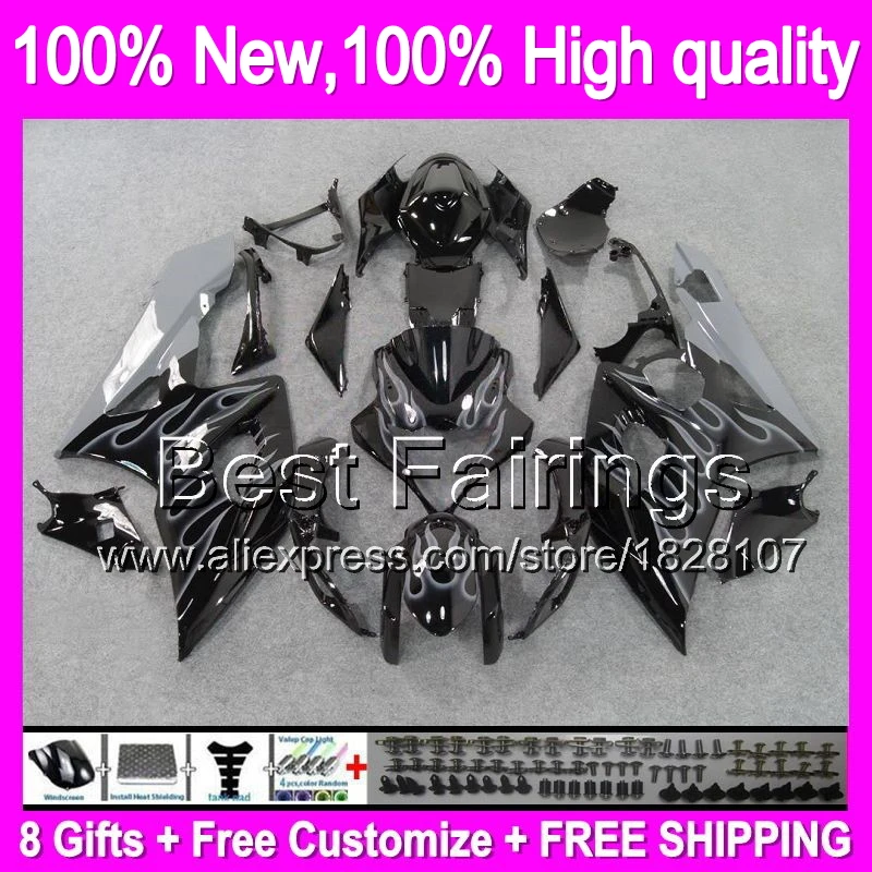

Fairing For SUZUKI GSXR1000 05 06 Grey flames GSX R1000 88B37 GSX-R1000 05-06 K5 GSXR-1000 Grey blk GSXR 1000 2005 2006 +Decal