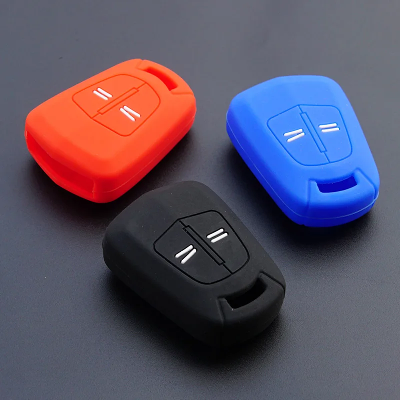 

silicone rubber car key fob cover case shell protected skin set cap for Vauxhall Opel Corsa Agila Meriva 2 Button remote entry