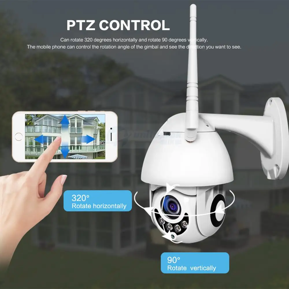  WIFI Camera Outdoor PTZ IP Camera 1080p Onvif 2MP Wireless Security Speed Dome Camera IR CCTV Surve - 33023344432