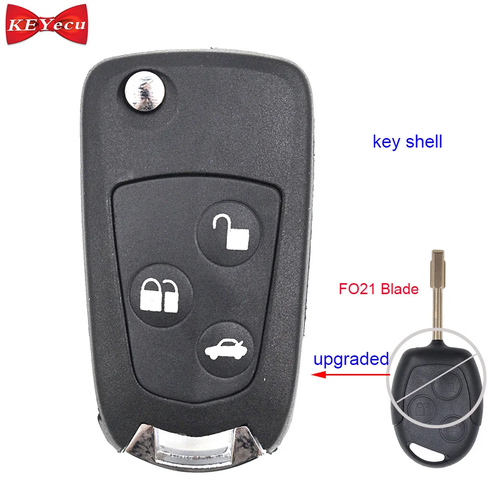 

KEYECU for Ford Focus Fiesta Ka Mondeo Transit Connect Replacement Remote Car Key Shell Case Fob Housing Cover 3B