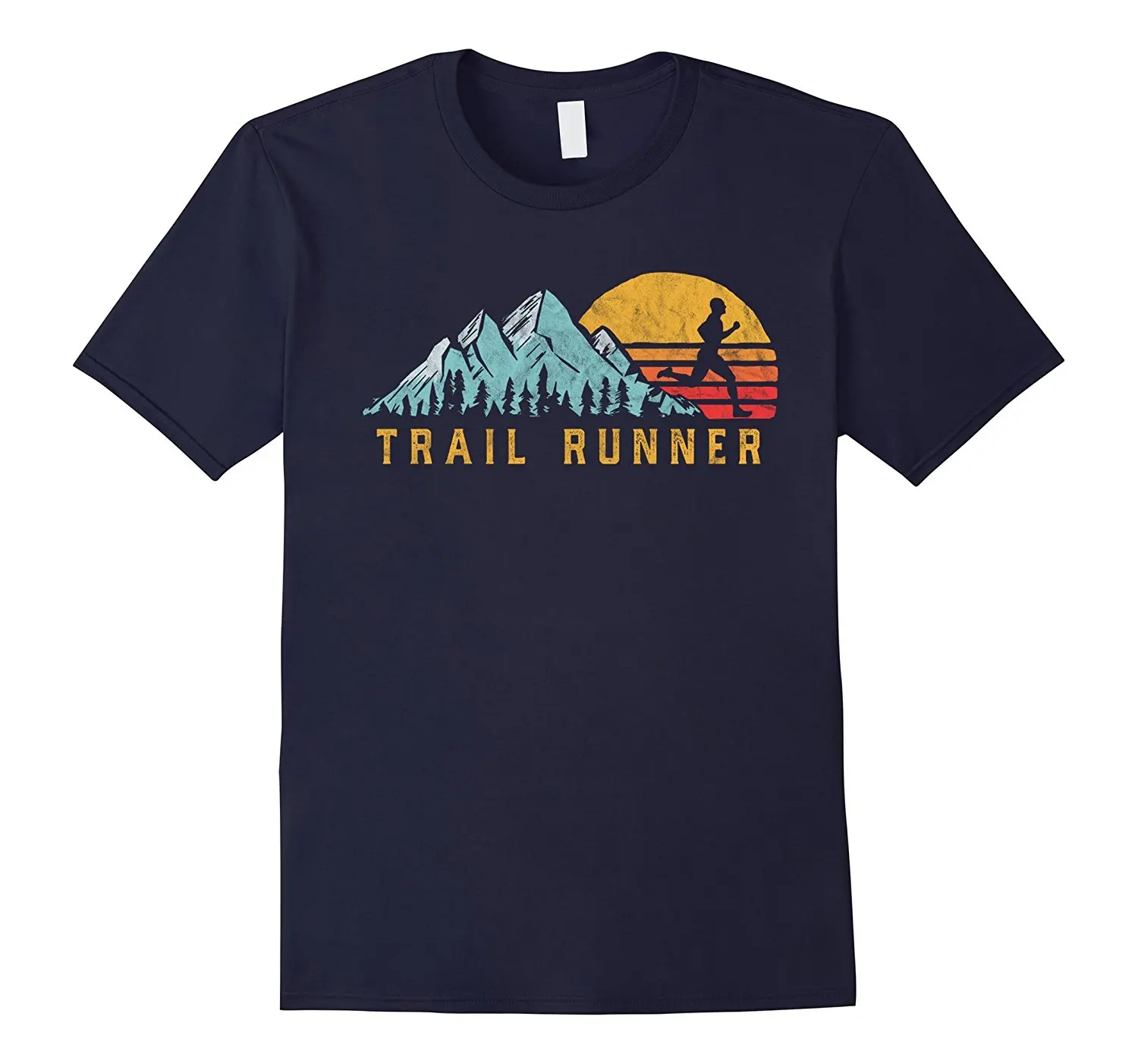 

2018 New Summer Casual Tee Shirt Trail Runner Retro Style Vintage Runnings T Shirt
