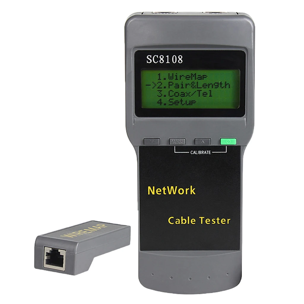 SC8108 LCD Network Tester  CAT5 RJ45 Portable Multifunction Wireless LAN Phone Meter Length Cable Network Tester Meter 