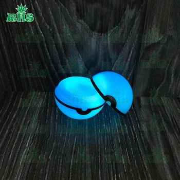 

10pcs free shipping Glow In the dark Poke Ball 6ML Non-stick Silicone Jars Dab Wax Container dry herb accessories