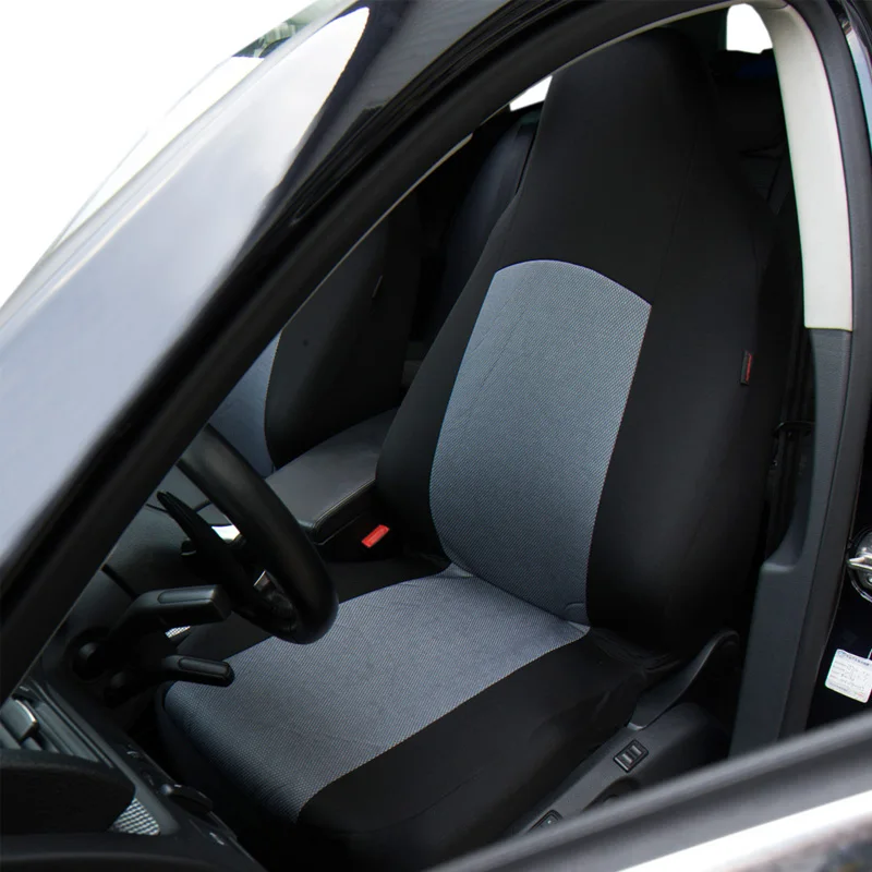 AUTOYOUTH классические Чехлы для передних сидений автомобиля 2 шт. черный с серым Универсальный подходит для Лада Хонда Тойота большинство Авто салона автомобиля Стайлинг
