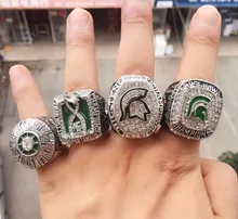 Envío de la gota 4 unids/set 1979 2013 2015 2016 Anillo de Campeonato Rose Bowl de Fútbol Michigan State Spartans Tamaño 11 Joyería