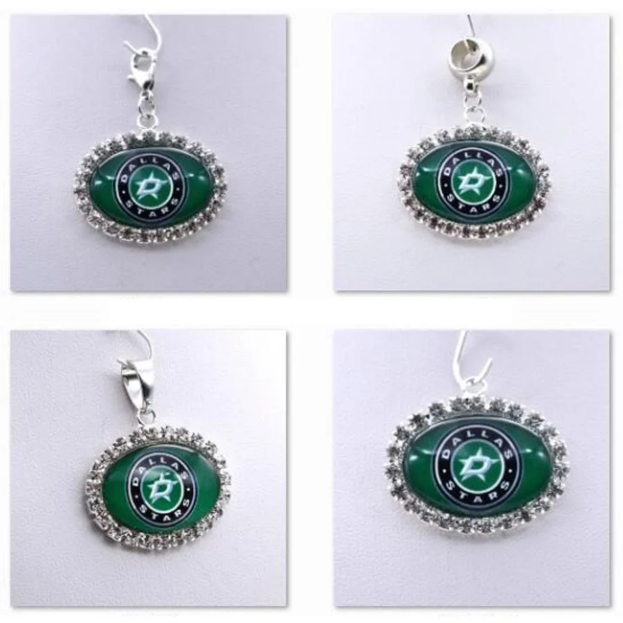 Pendant Charms Rhinestone NHL Dallas Stars Charms for Bracelet Necklace