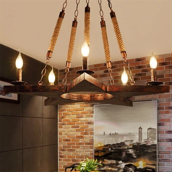 

American Retro Pendant Lights Loft Living Room Decoration Pendant Lamps 5 Heads Home Decoration Lamps Kitchen Fixtures Luminaire