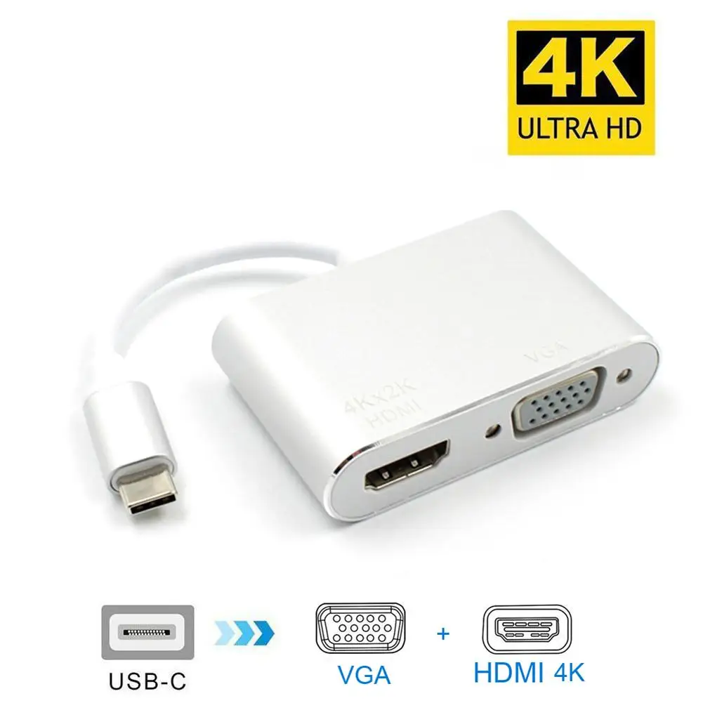 USB-C C Тип C к HDMI VGA адаптер ноутбук запасной Для HDTV Macbook