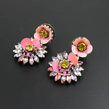 Новые хрустальные цветы красочные винтажные роскошные высококачественные женские подарки милые серьги женские серьги 658
